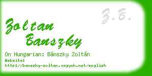 zoltan banszky business card