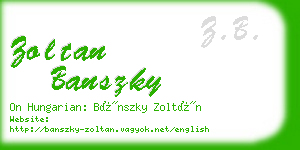 zoltan banszky business card